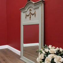 Load image into Gallery viewer, Antique French Mirror, An Antique French Grey Oak Bevelled Edge Wall Mirror with Gilt Trim. B11998
