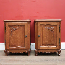 Load image into Gallery viewer, x SOLD Pair of 1930-1940 French Oak Lamp Tables or Bedside Tables Cabinets or Cupboards B11559
