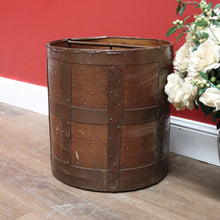 Load image into Gallery viewer, Antique French Oak Vineyard Bucket with Iron Strapping and Internal Carry Handle Circa 1880. B13048
