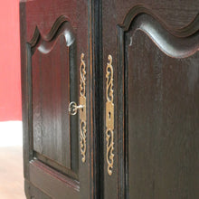Load image into Gallery viewer, x SOLD Antique French Oak Two-Door Sideboard, Hall Cabinet, French Black. B12053
