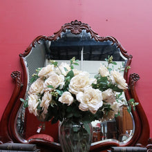 Load image into Gallery viewer, Vintage Australian Cedar Dressing Table with Ornate Bevelled Edge Mirror. B13136
