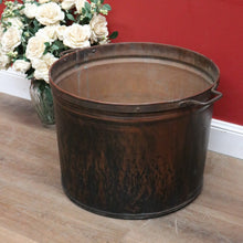Load image into Gallery viewer, x SOLD Antique French Copper and Forged Iron Drum, Firewood Bucket, Fire Log Bin Handle B11353
