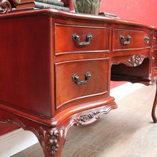 Load image into Gallery viewer, Vintage Australian Cedar Dressing Table with Ornate Bevelled Edge Mirror. B13136
