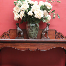 Load image into Gallery viewer, x SOLD Colonial Australian Cedar Console Table, Tier to the base, with a Thomas Hope scroll backboard. B11977
