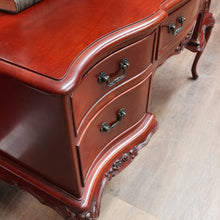 Load image into Gallery viewer, Vintage Australian Cedar Dressing Table with Ornate Bevelled Edge Mirror. B13136
