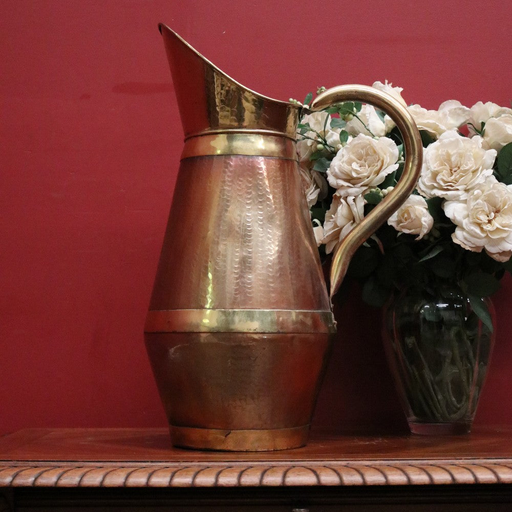 x SOLD Antique French Copper and Brass Water Pitcher, Jug or Umbrella Holder Stand. B11887
