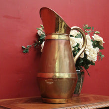 Load image into Gallery viewer, x SOLD Antique French Copper and Brass Water Pitcher, Jug or Umbrella Holder Stand. B11887
