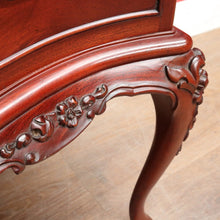 Load image into Gallery viewer, Vintage Australian Cedar Dressing Table with Ornate Bevelled Edge Mirror. B13136
