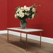 Load image into Gallery viewer, x SOLD Vintage Brass and Marble Coffee Table, Italian, Italy Marble top Side, Lamp, coffee Table. B11583
