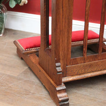 Load image into Gallery viewer, x SOLD Antique French Oak Gothic Prayer Chair or Kneeler. Prie-Dieu Chair, Red Velvet. B11994
