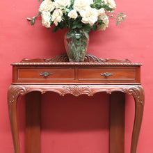 Load image into Gallery viewer, Vintage Australian Cedar Carved Hall Table Console Table with Drawers. B13141
