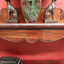 Load image into Gallery viewer, x SOLD Colonial Australian Cedar Console Table, Tier to the base, with a Thomas Hope scroll backboard. B11977
