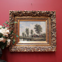 Load image into Gallery viewer, x SOLD Antique Gilt Timber Frame Oil on Canvas, Oil Painting, Country Landscape Scene. B11701
