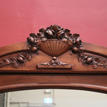 Load image into Gallery viewer, x SOLD Antique French Walnut and Mirror Armoire Wardrobe with Carved Floral detail. B11535
