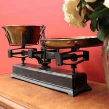 Load image into Gallery viewer, x SOLD Antique French Cast Iron and Brass Pan Scales, Kitchen, Fruit Market Scales. B11893
