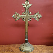 Load image into Gallery viewer, x SOLD Antique Brass Crucifix, Cross, Jesus on the Cross, Home Worship or Devotion. B11600
