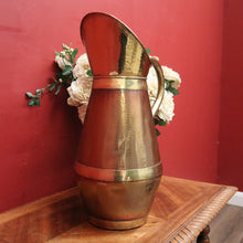 Load image into Gallery viewer, x SOLD Antique French Copper and Brass Water Pitcher, Jug or Umbrella Holder Stand. B11887
