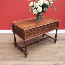 Load image into Gallery viewer, x SOLD Antique French Desk, Five Drawer Office Desk with 2 Keys French Oak, Stretcher Base. B11382
