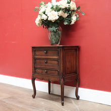 Load image into Gallery viewer, x SOLD Antique French Bedside Cabinet or Lamp Side Table with Cupboard and Drawer Storage B11438
