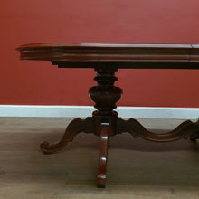 Load image into Gallery viewer, Australian Vintage Mahogany D-End Extension Dining Table – Oval Expandable with Two Turned Pedestal Bases. 12581

