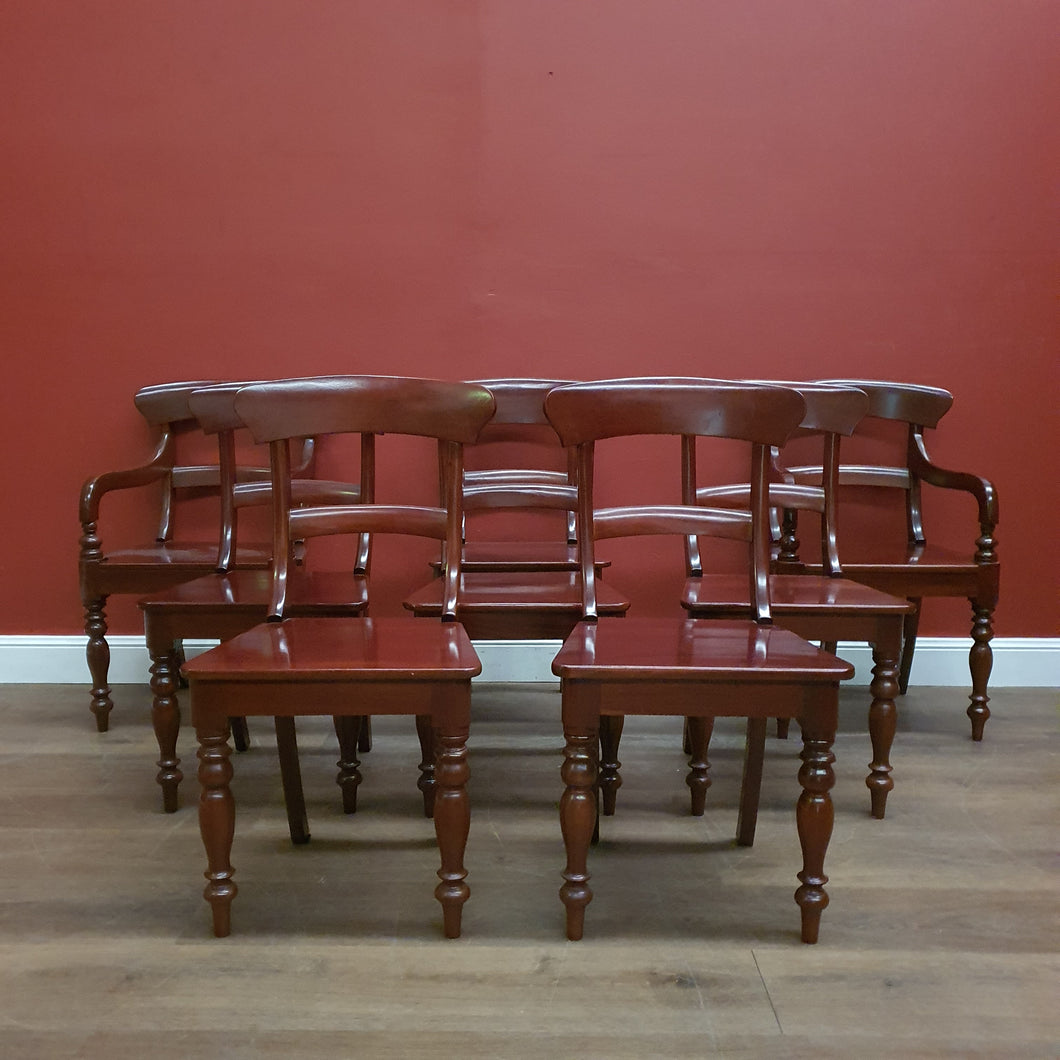 Set of Six Australian Cedar Kitchen or Dining Chairs – Vintage Timber Seating. B12582