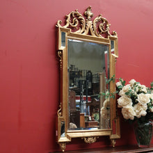Load image into Gallery viewer, x SOLD Grand Antique French Gilt Mirror with Feather Detail to the Top, Bevelled Mirror. B11347
