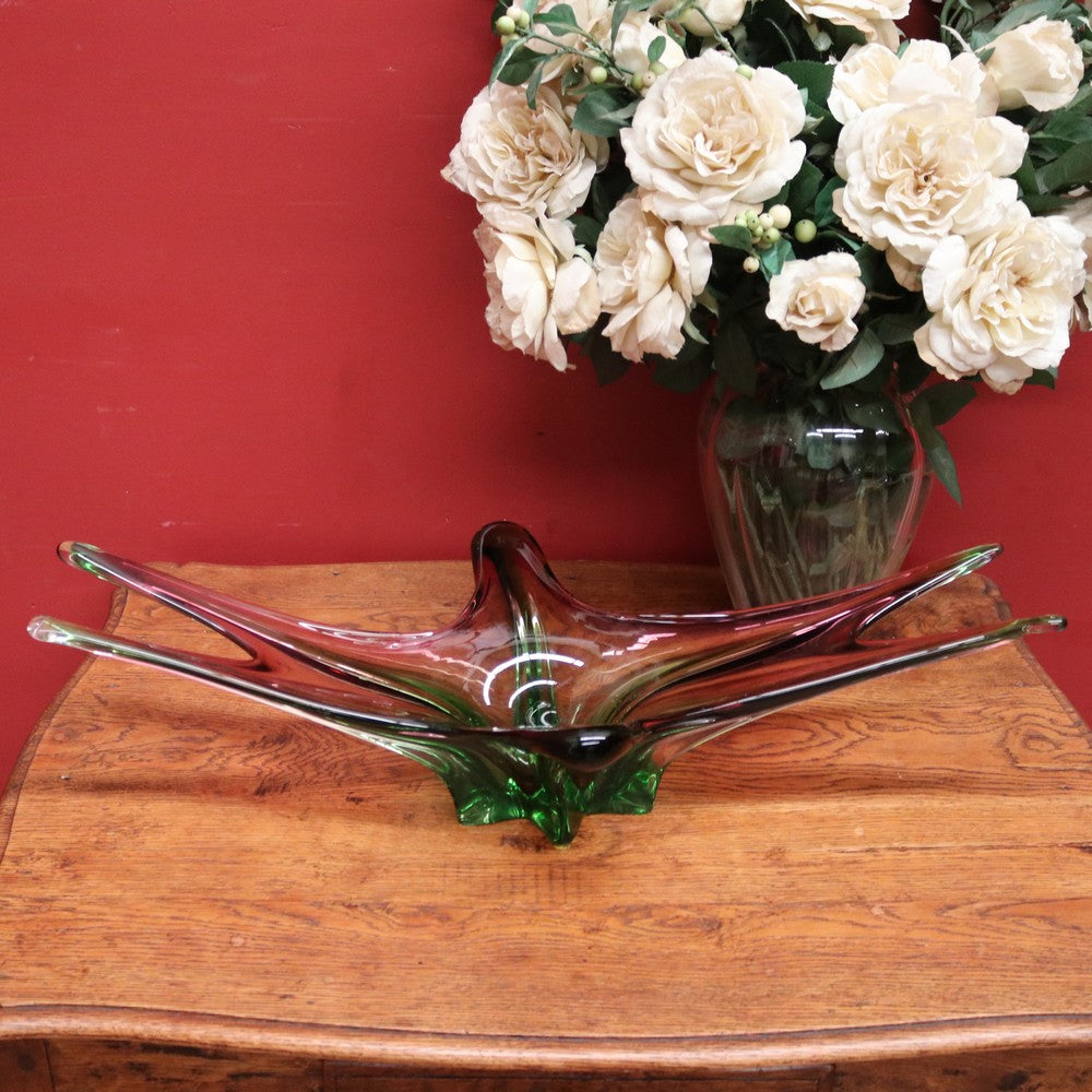 Antique French Glass Bowl or Vase - Murano-Style Mid-Century Dish. B11645