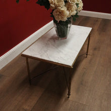 Load image into Gallery viewer, x SOLD Vintage Brass and Marble Coffee Table, Italian, Italy Marble top Side, Lamp, coffee Table. B11583
