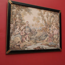 Load image into Gallery viewer, Vintage Frame French Period Scene Wall Hanging Tapestry Fishing, Romance, Lovers. B11321

