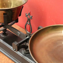 Load image into Gallery viewer, Antique French Cast Iron and Brass Pan Scales, Kitchen, Fruit Market Scales. B11893
