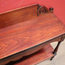 Load image into Gallery viewer, x SOLD Colonial Australian Cedar Console Table, Tier to the base, with a Thomas Hope scroll backboard. B11977

