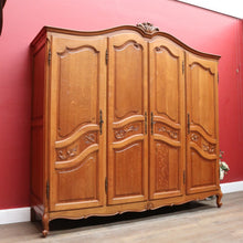Load image into Gallery viewer, Antique French Oak Four Door Armoire Wardrobe Circa 1910 with Three Keys. B12821
