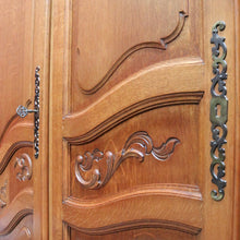 Load image into Gallery viewer, Antique French Oak Four Door Armoire Wardrobe Circa 1910 with Three Keys. B12821
