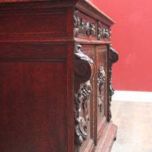 Load image into Gallery viewer, Antique French Oak Sideboard with Carved Drawers and Floral Cupboard Doors. B12655

