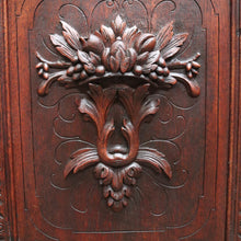 Load image into Gallery viewer, Antique French Oak Sideboard with Carved Drawers and Floral Cupboard Doors. B12655
