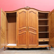 Load image into Gallery viewer, Antique French Oak Four Door Armoire Wardrobe Circa 1910 with Three Keys. B12821
