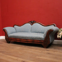 Load image into Gallery viewer, x SOLD Antique Central European Biedermeier Chaise, Lounge or Sofa, Flame Mahogany and Fabric. B11788
