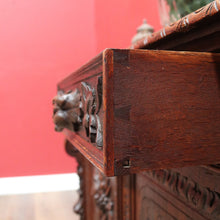 Load image into Gallery viewer, Antique French Oak Sideboard with Carved Drawers and Floral Cupboard Doors. B12655
