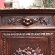 Load image into Gallery viewer, Antique French Oak Sideboard with Carved Drawers and Floral Cupboard Doors. B12655
