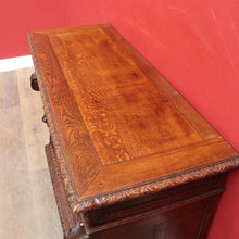Load image into Gallery viewer, Antique French Oak Sideboard with Carved Drawers and Floral Cupboard Doors. B12655
