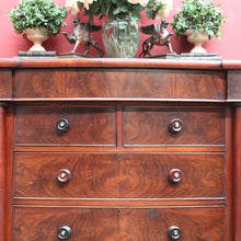 Load image into Gallery viewer, Antique English Mahogany and Flame Mahogany Chest with Mother of Pearl Handles. B13064
