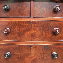 Load image into Gallery viewer, Antique English Mahogany and Flame Mahogany Chest with Mother of Pearl Handles. B13064
