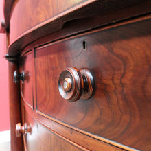 Load image into Gallery viewer, Antique English Mahogany and Flame Mahogany Chest with Mother of Pearl Handles. B13064
