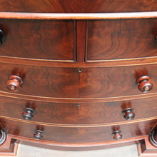 Load image into Gallery viewer, Antique English Mahogany and Flame Mahogany Chest with Mother of Pearl Handles. B13064
