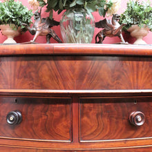 Load image into Gallery viewer, Antique English Mahogany and Flame Mahogany Chest with Mother of Pearl Handles. B13064
