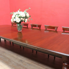 Load image into Gallery viewer, Antique English Mahogany Dining Table with Turned Legs, Brass Cups &amp; Castors. B12646
