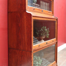 Load image into Gallery viewer, Antique English Oak Solicitor's Stacking Bookcase with Glazed Lift-Up Doors. B13063

