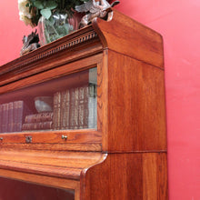 Load image into Gallery viewer, Antique English Oak Solicitor's Stacking Bookcase with Glazed Lift-Up Doors. B13063
