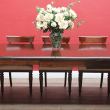 Load image into Gallery viewer, Antique English Mahogany Dining Table with Turned Legs, Brass Cups &amp; Castors. B12646
