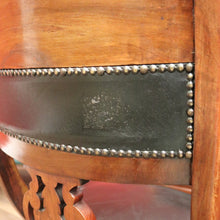 Load image into Gallery viewer, x SOLD A Set of Six and English Walnut and Black Leather Dining or Kitchen Chairs. B12344
